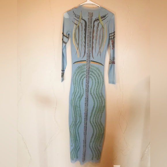 NWOT $1,475 Altuzarra Atalanti Printed Stretch-mesh Maxi Dress - Blue Size US6 - Picture 8 of 11